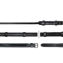 Hunterzügel RG - Gummi/Stegen - Schwarz