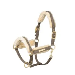 Halfter Glossy Fauxfur - Taupe