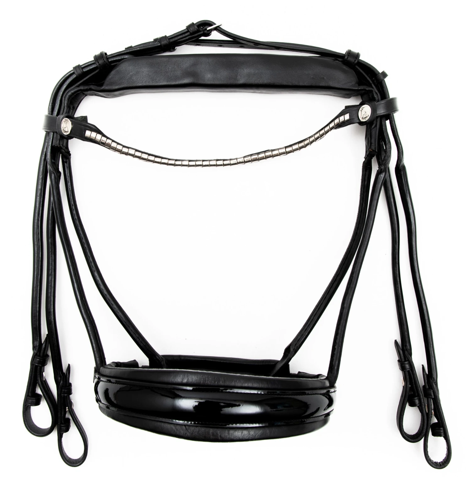 Finesse Double Bridle - Schwarz/Lack 1 Finesse Double Bridle - Schwarz/Lack