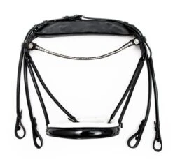 Finesse Double Bridle - Schwarz/Weiß/Lack