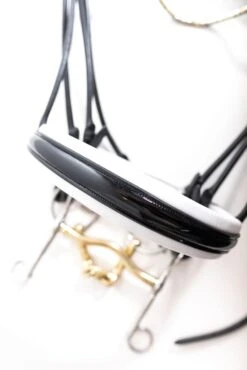 Finesse Double Bridle - Schwarz/Weiß/Lack -Angebote Equinestor Store FB kandar.bwl 2