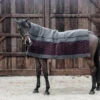 Heavy Fleece Rug Square - Grau/Bordeaux
