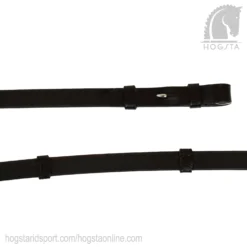 Flacher Lederzügel 16 Mm Mit Stegen - Chocolate