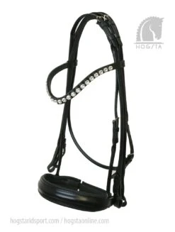 Rundgenähte Kandare OS - Schwarz - Crystal