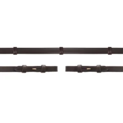 Lederzügel Mit Stoppern - Espresso/Gold