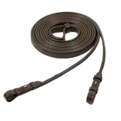 Rundgenähter Kandarenzügel - Espresso/Gold