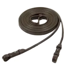 Rundgenähter Kandarenzügel - Espresso/Silber